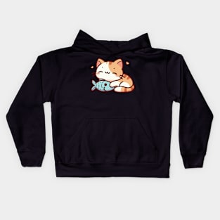 orange cat Kids Hoodie